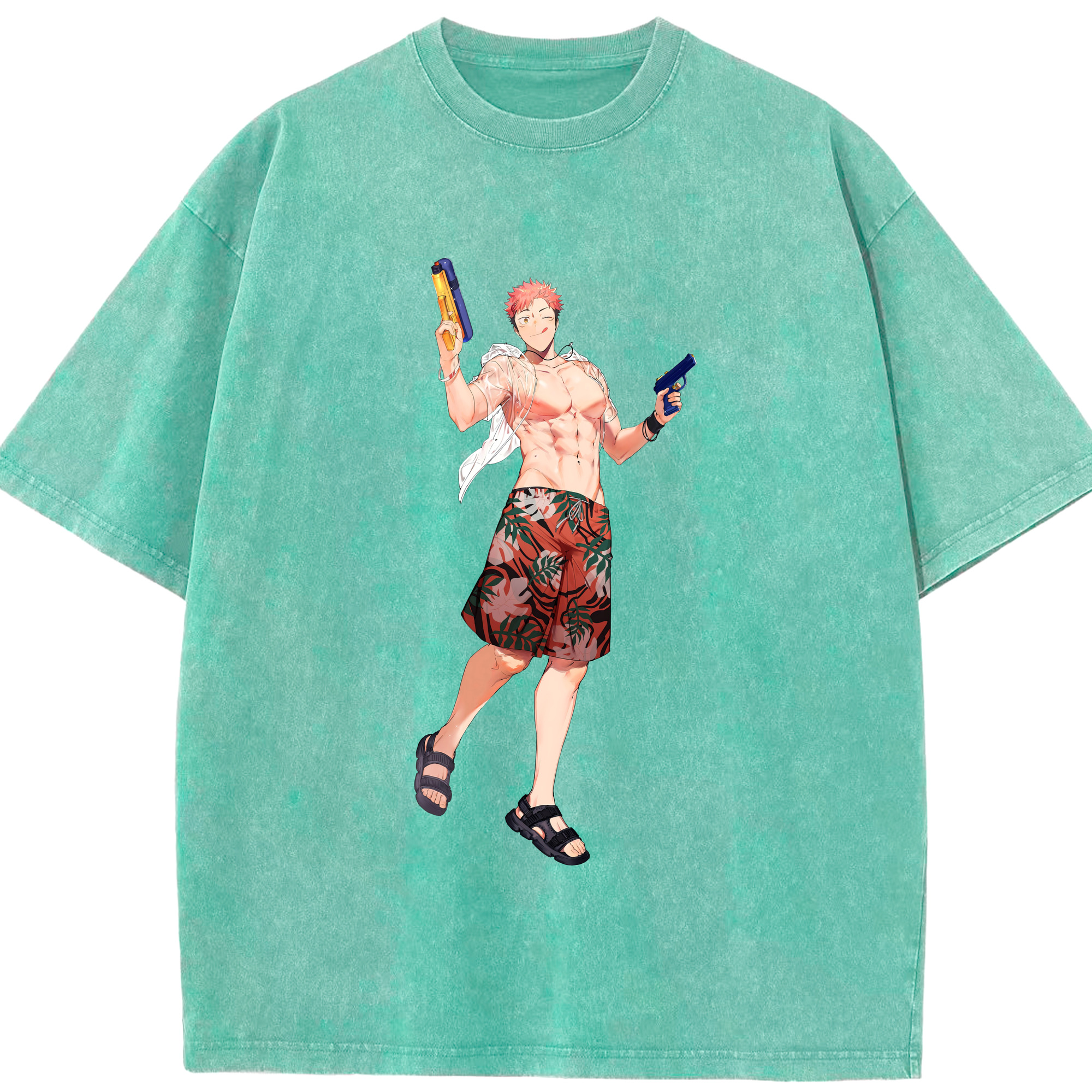 （画像用） 呪術廻戦 Jujutsu Kaisen 綿100% ヴィンテージ風 半袖Tシャツ（フロントプリント）